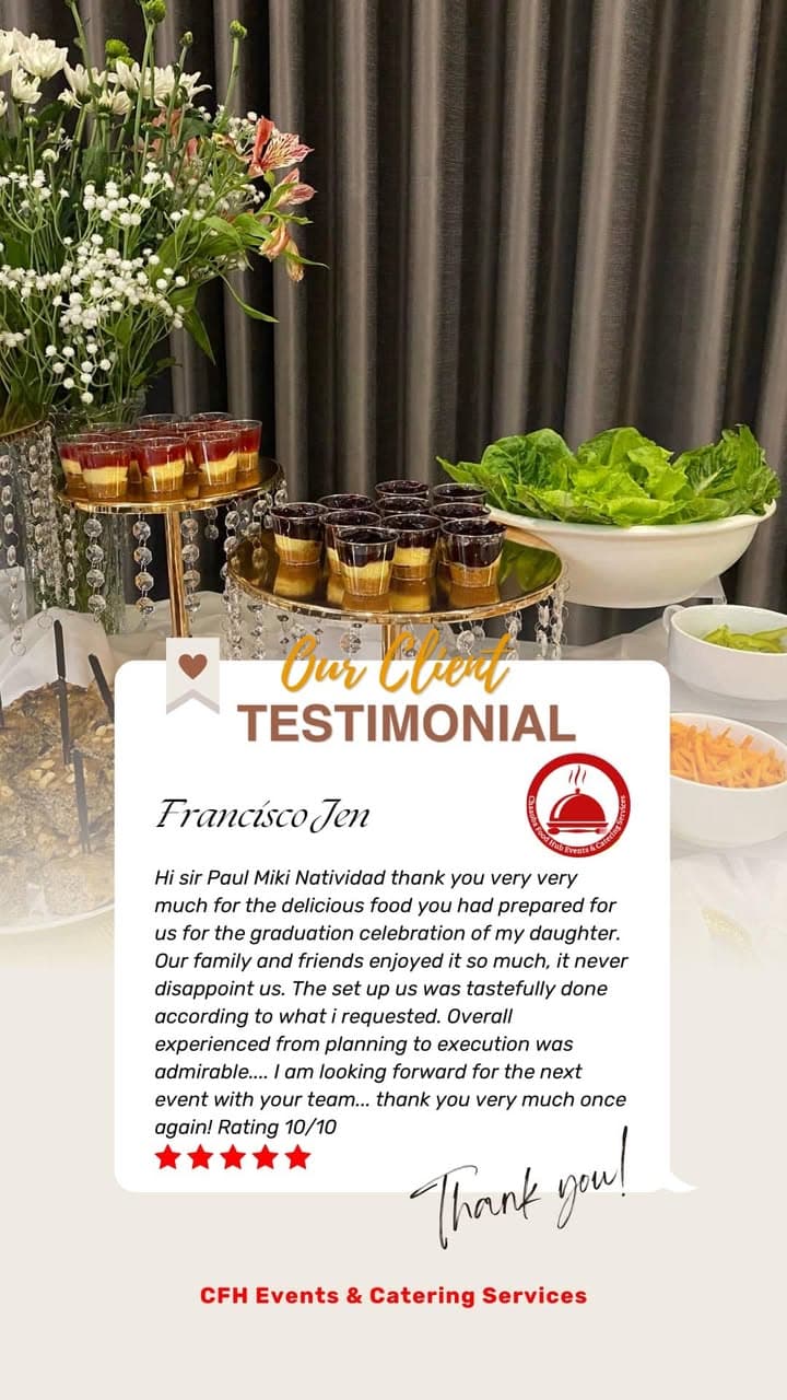 Client review for CFH Events and Catering 8