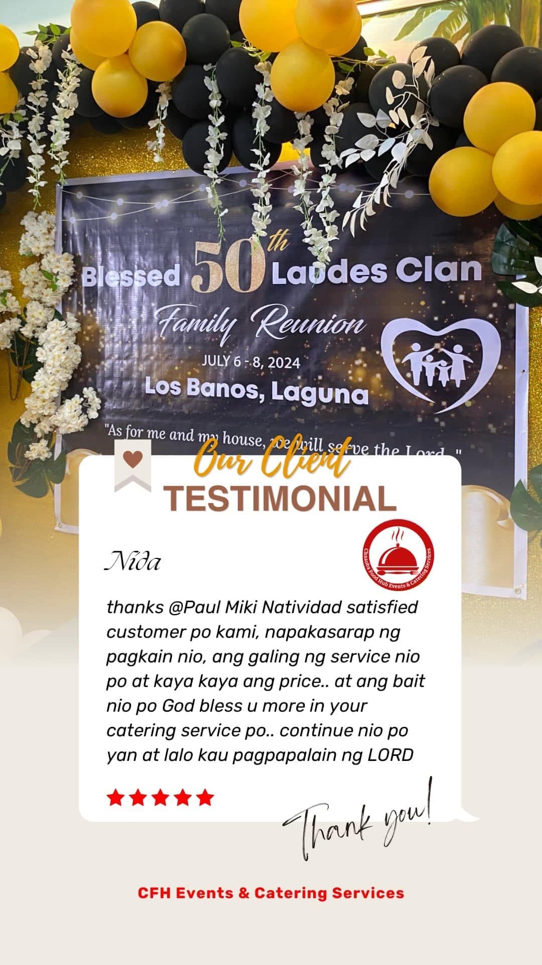 Client review for CFH Events and Catering 9